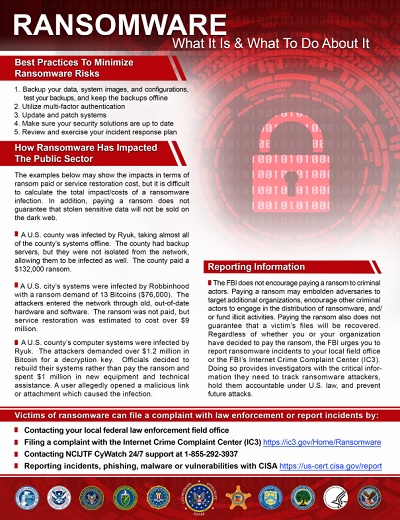Ransomeware Fact Sheet 2021